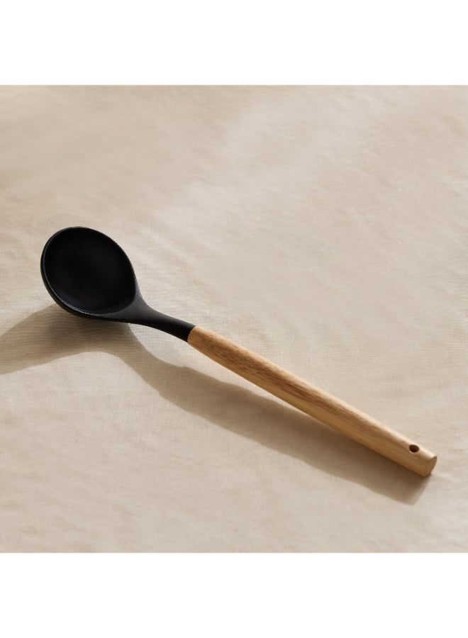 Home Box Naturelle Cooking Ladle - Black and Wood - Image 2